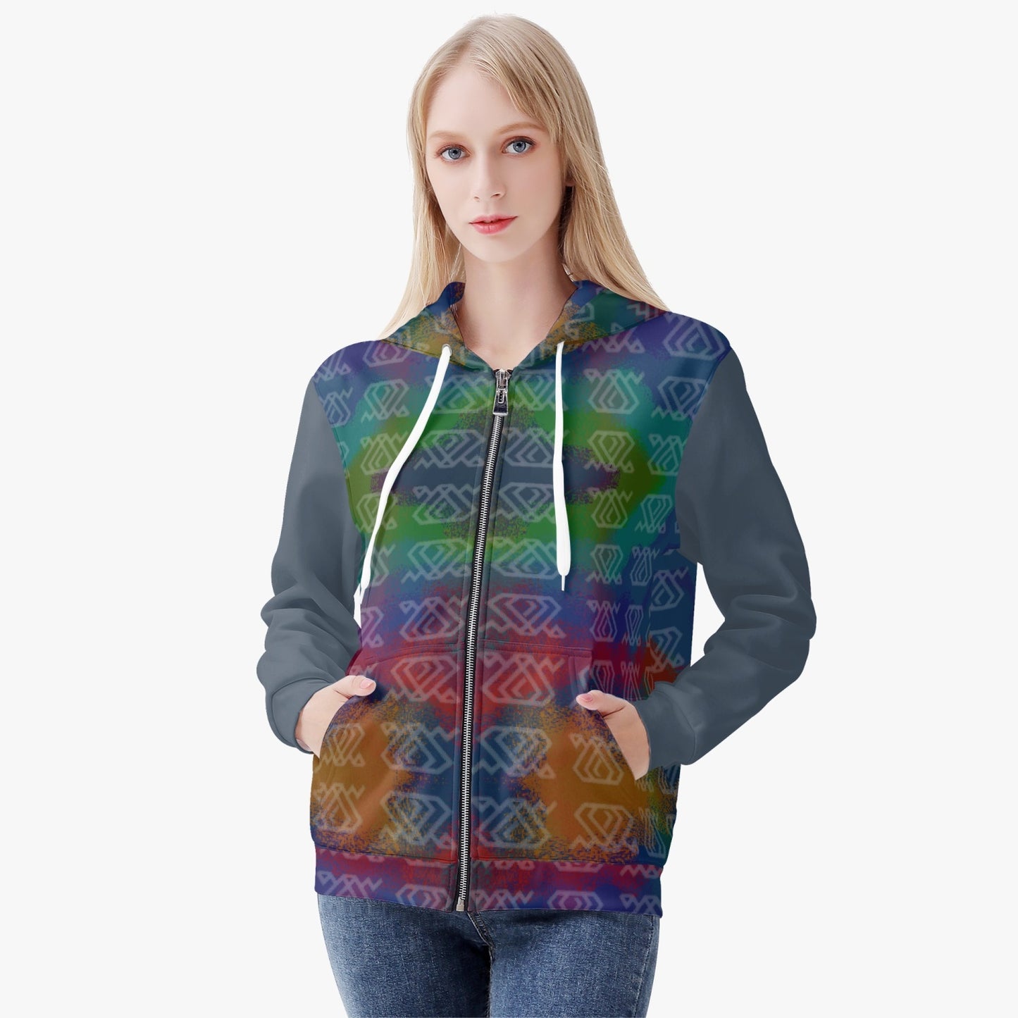 Sudadera con capucha y cremallera MAWA Rainbow