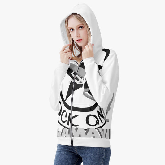 AC10W007 AkAMAWA ROCK ON!!! Dames Hoodie met Rits