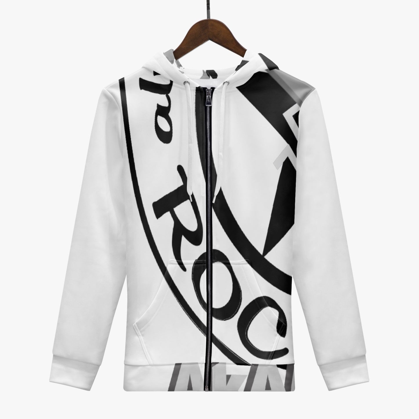 AC10M007 'ROCK ON' bio heren-hoodie met ritssluiting, exclusief Marco Akamawa ontwerp