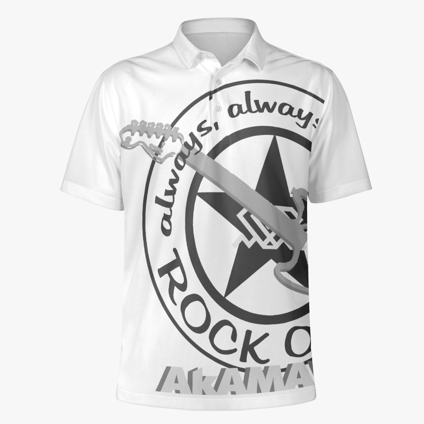 AC10M008 ROCK ON!!!  Camiseta Polo, exclusiva, caballero,  Diseño AkAMAWA