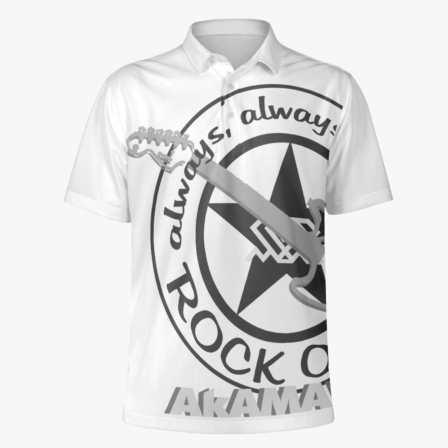 AC10M008 ROCK ON!!! Exclusief heren poloshirt van AkAMAWA