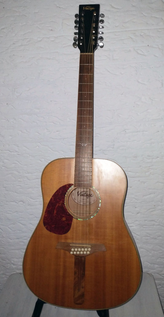 NL30U003 Unique Vintage left-handed acoustic 12-string guitar