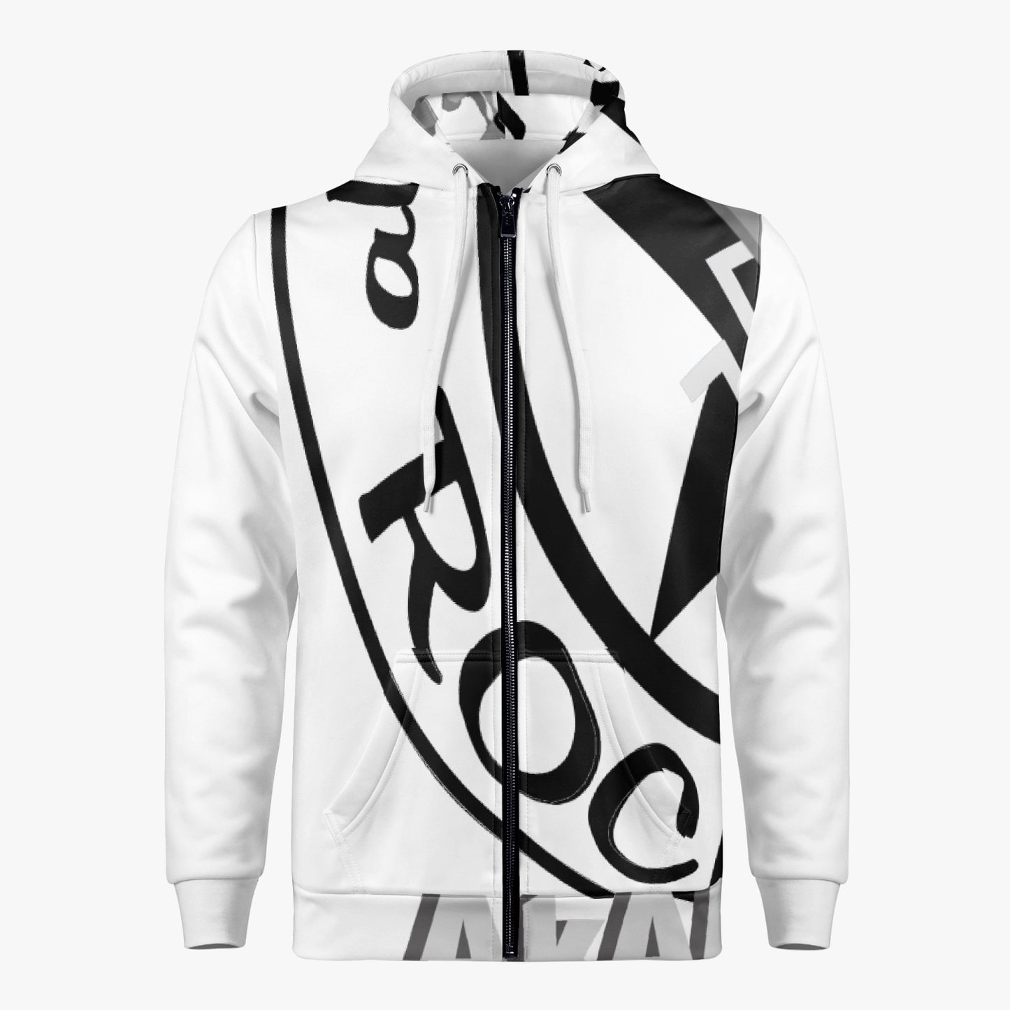 AC10M007 'ROCK ON' bio heren-hoodie met ritssluiting, exclusief Marco Akamawa ontwerp