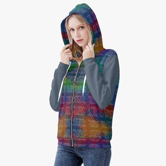 Sudadera con capucha y cremallera MAWA Rainbow