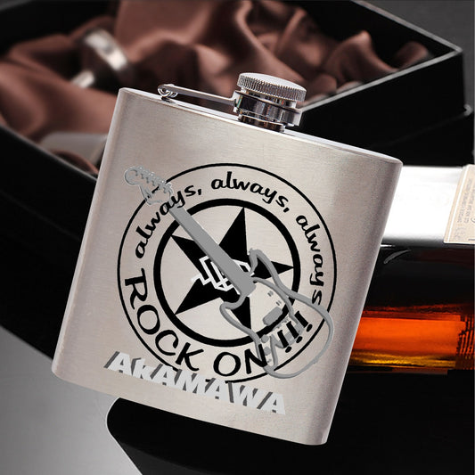 AC30U006 AkAMAWA Rock On!!! Stainless Steel Hip Flask