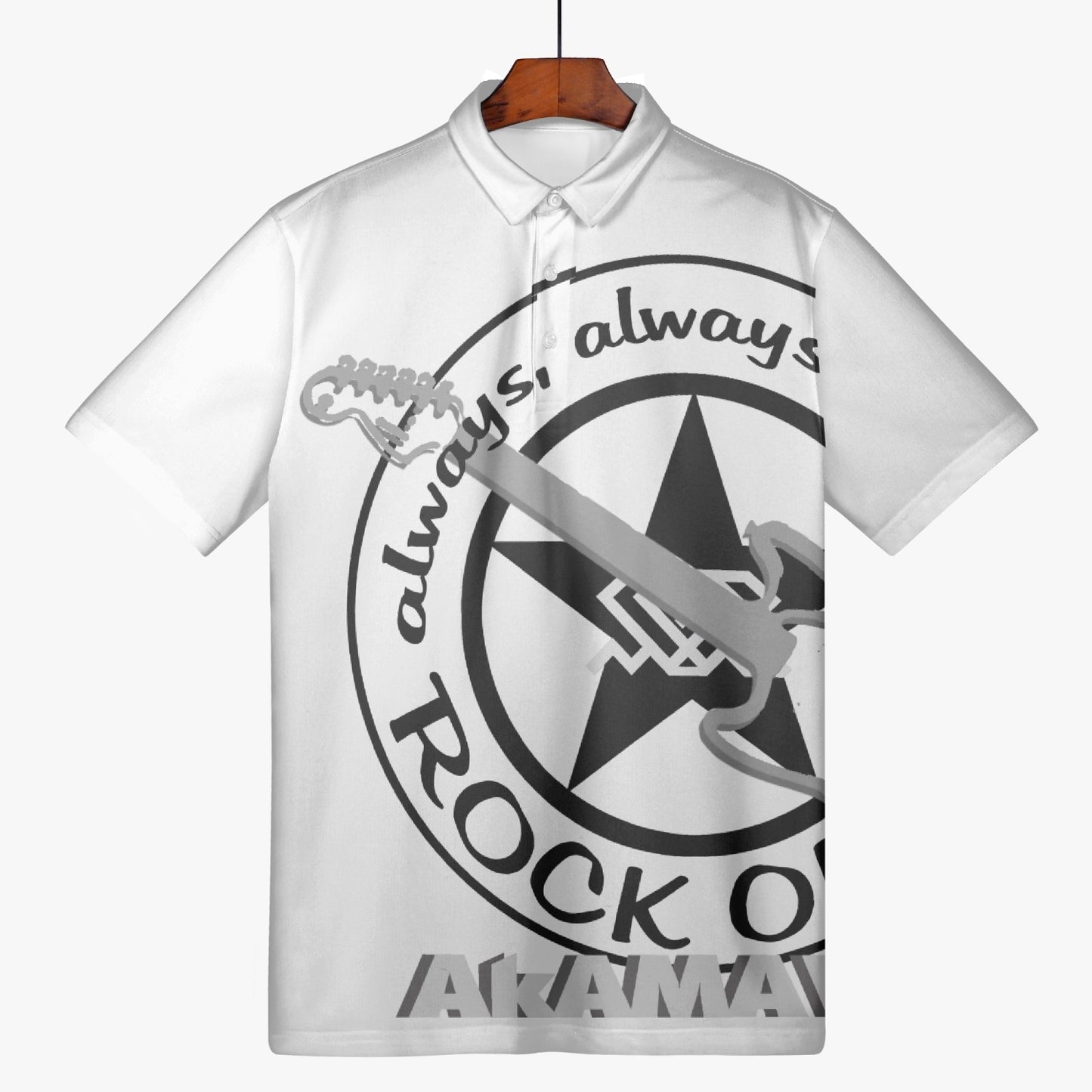 AC10M008 ROCK ON!!! Exclusief heren poloshirt van AkAMAWA