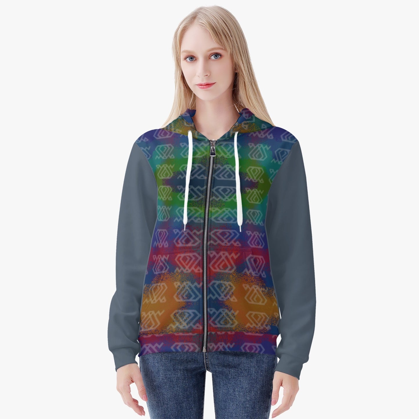 Sudadera con capucha y cremallera MAWA Rainbow