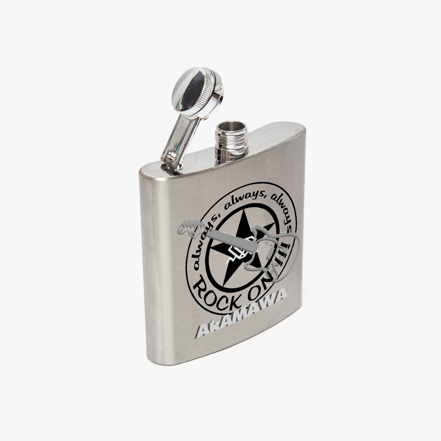 AC30U006 AkAMAWA Rock On!!! Stainless Steel Hip Flask