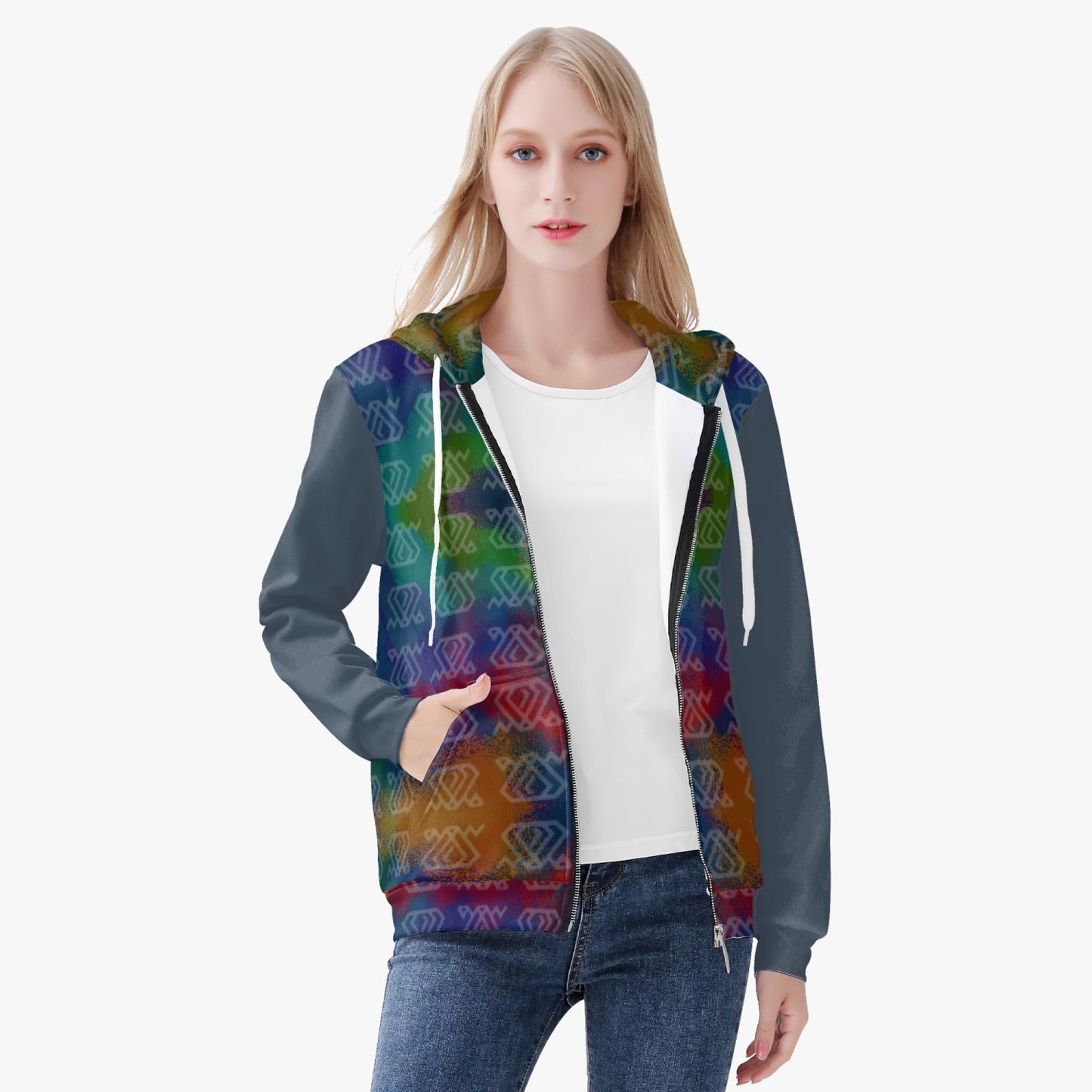 Sudadera con capucha y cremallera MAWA Rainbow