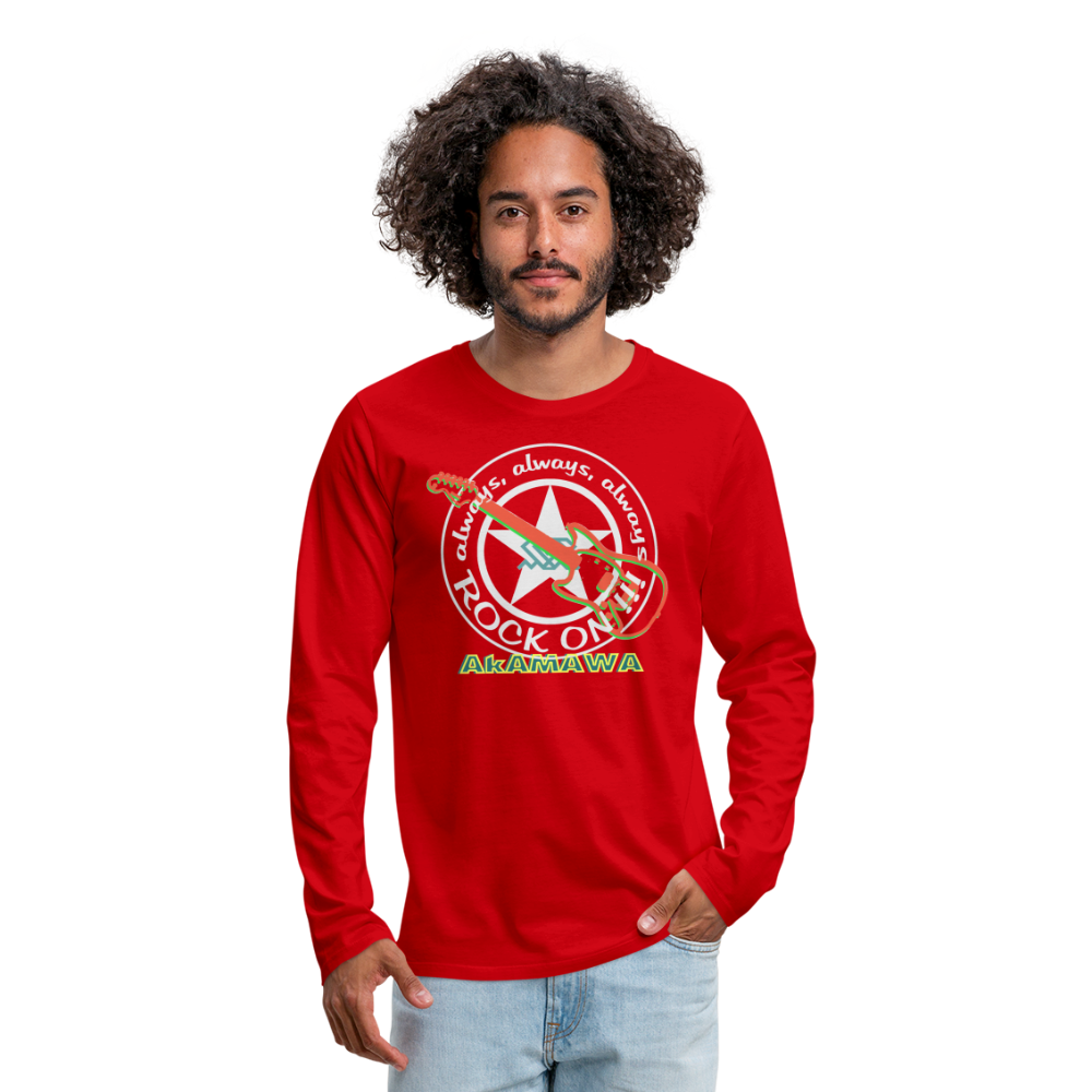 AC10M006 AkAMAWA Crew 'ROCK ON' Premium Long-sleeve Shirt - red