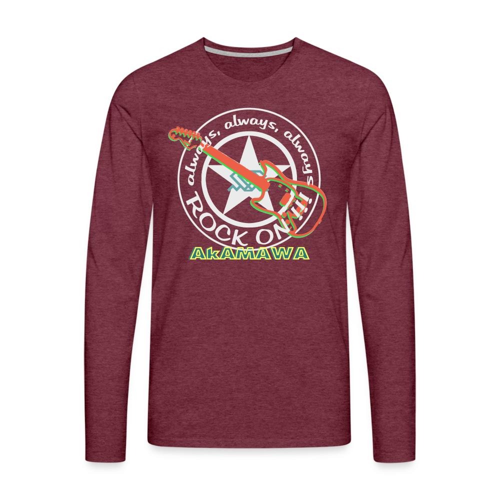 AC10M006 AkAMAWA Crew 'ROCK ON' Premium Long-sleeve Shirt - heather burgundy