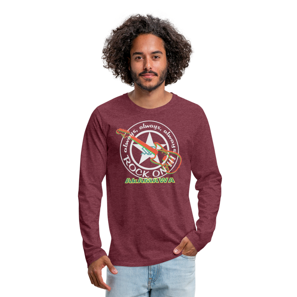 AC10M006 AkAMAWA Crew 'ROCK ON' Premium Long-sleeve Shirt - heather burgundy