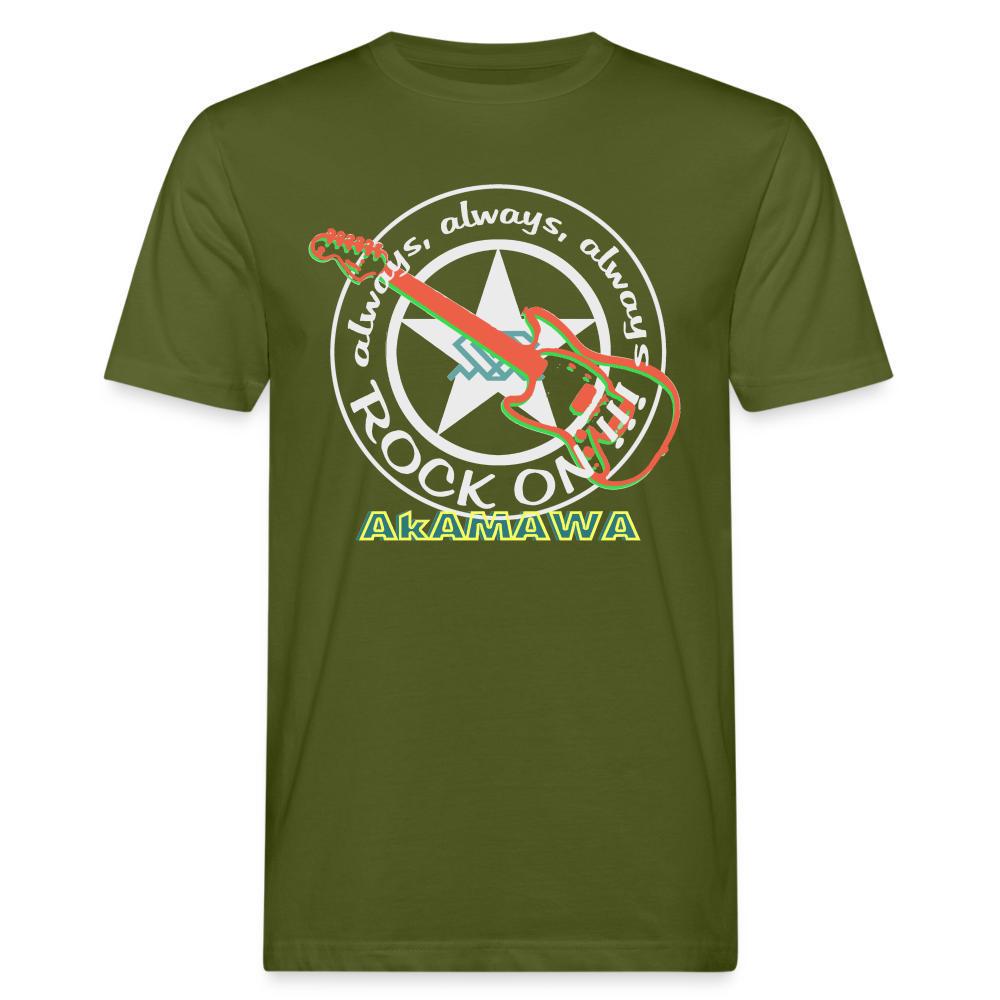 AC10M005 AkAMAWA Crew 'ROCK ON'  100% Organic Men's T-hirt - moss green