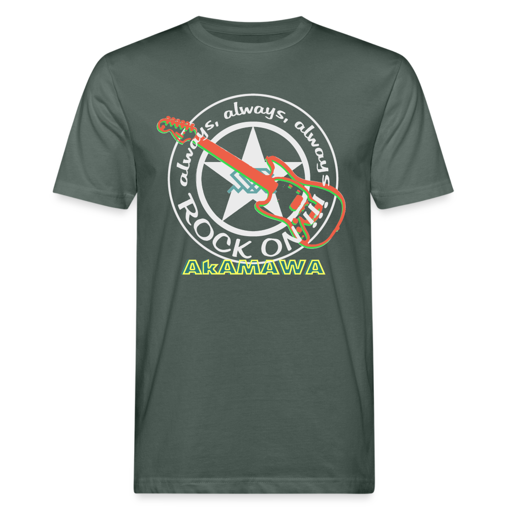 AC10M005 AkAMAWA Crew 'ROCK ON'  100% Organic Men's T-hirt - grey-green