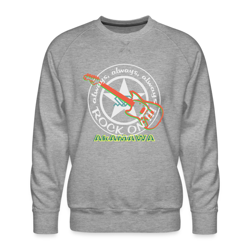 AC10M003 AkAMAWA Crew 'ROCK ON' Men’s ECOLO Sweatshirt - heather grey