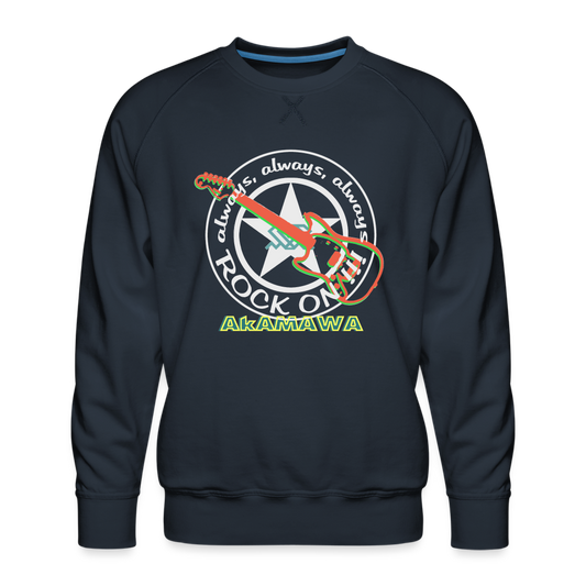 AC10M003 AkAMAWA Crew 'ROCK ON' Men’s ECOLO Sweatshirt - navy