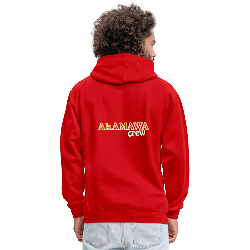 AC10U001 AkAMAWA Crew 'ROCK ON' Music-hoodie, contrast-colour unisex - red/white