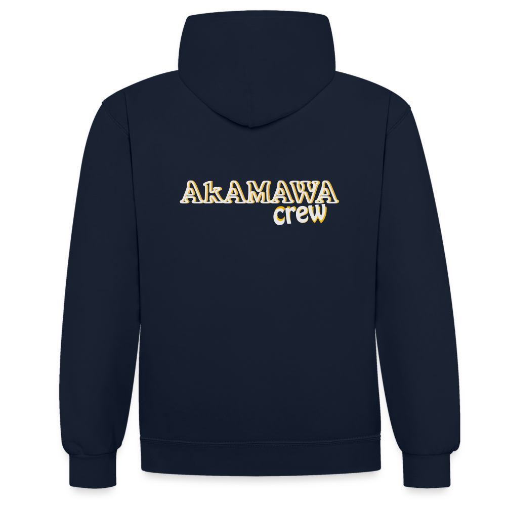 AC10U001 AkAMAWA Crew 'ROCK ON' Music-hoodie, contrast-colour unisex - navy/red