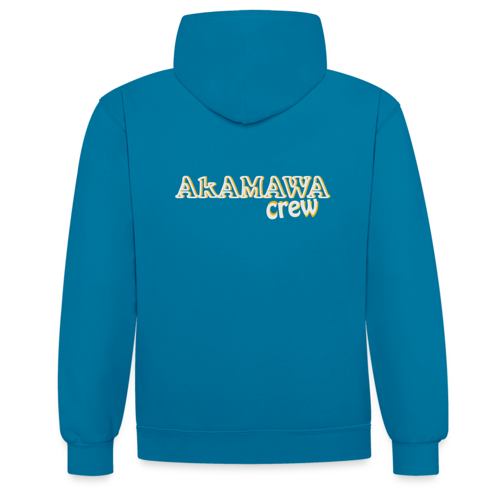 AC10U001 AkAMAWA Crew 'ROCK ON' Music-hoodie, contrast-colour unisex - peacock blue/heather grey