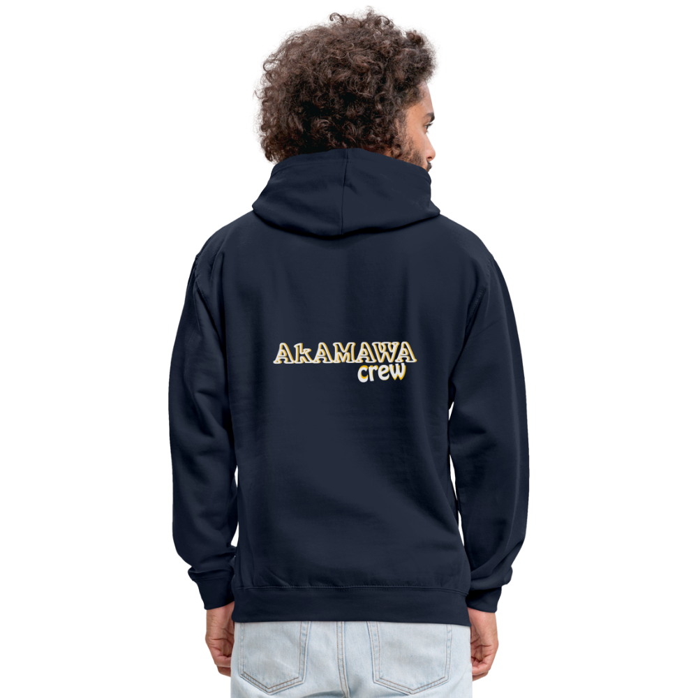 AC10U001 AkAMAWA Crew 'ROCK ON' Music-hoodie, contrast-colour unisex - navy/heather grey