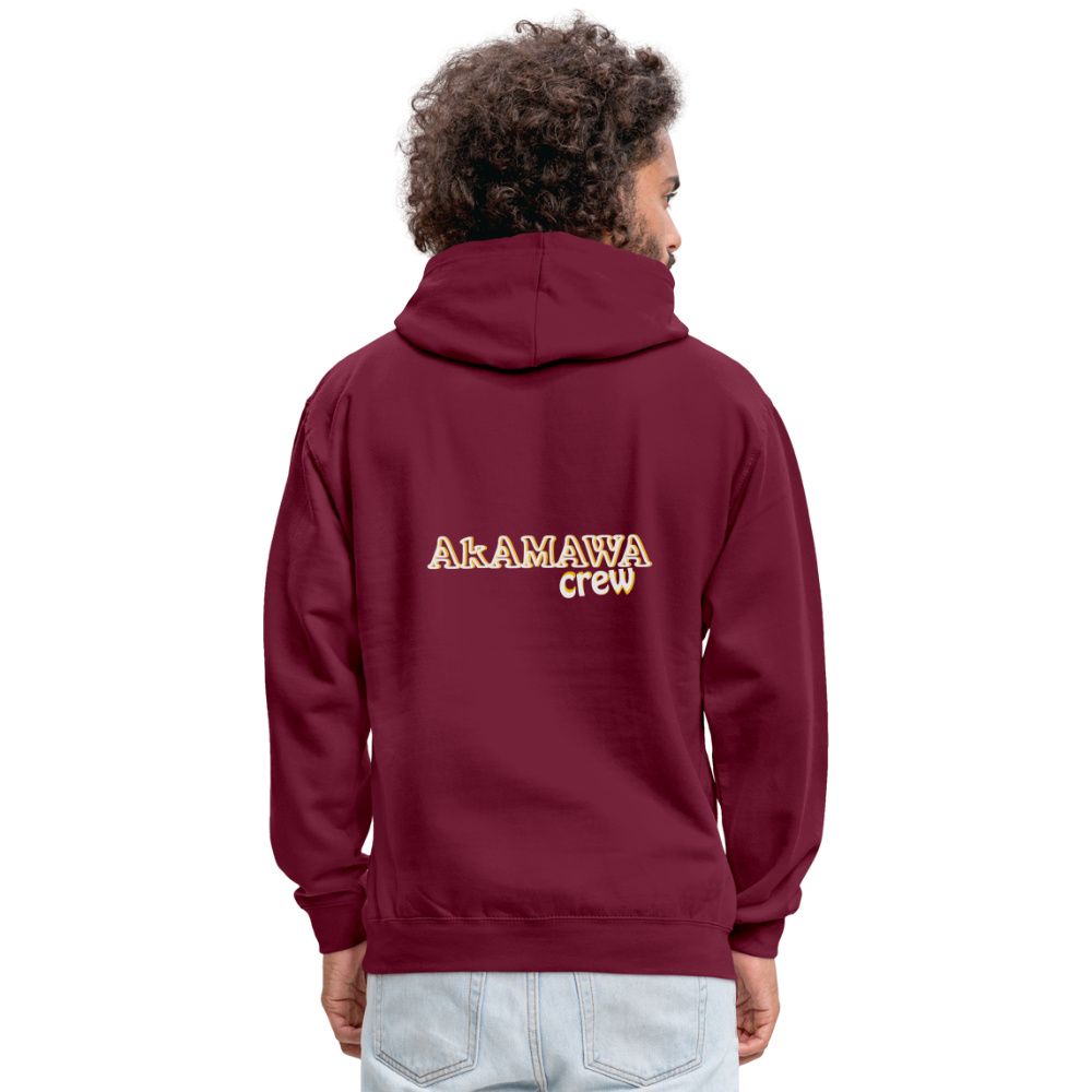 AC10U001 AkAMAWA Crew 'ROCK ON' Music-hoodie, contrast-colour unisex - burgundy/charcoal