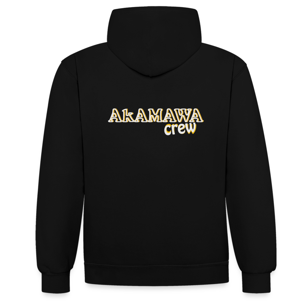 AC10U001 AkAMAWA Crew 'ROCK ON' Music-hoodie, contrast-colour unisex - black/heather grey