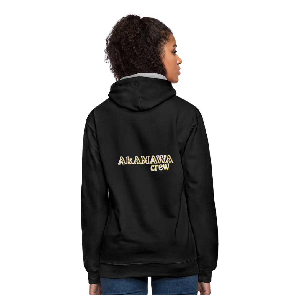 AC10U001 AkAMAWA Crew 'ROCK ON' Music-hoodie, contrast-colour unisex - black/heather grey