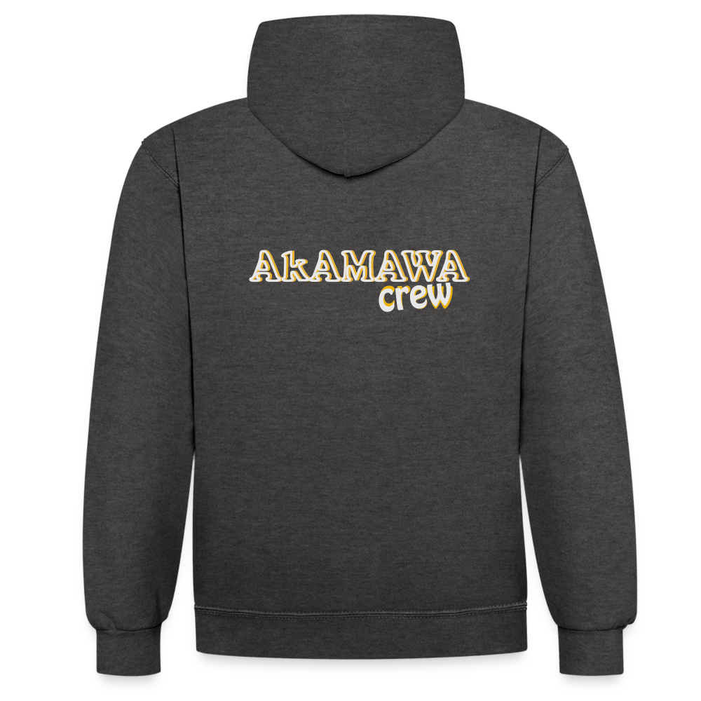 AC10U001 AkAMAWA Crew 'ROCK ON' Music-hoodie, contrast-colour unisex - charcoal/black
