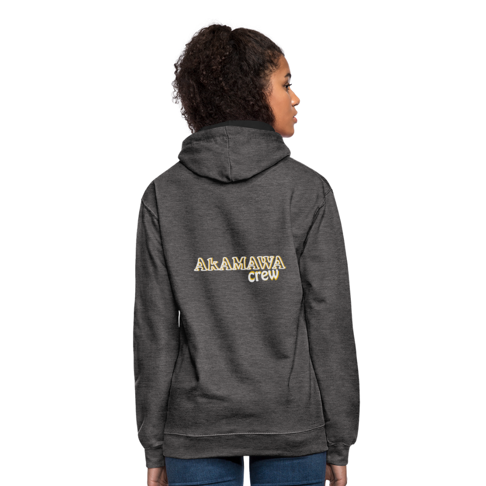 AC10U001 AkAMAWA Crew 'ROCK ON' Music-hoodie, contrast-colour unisex - charcoal/black