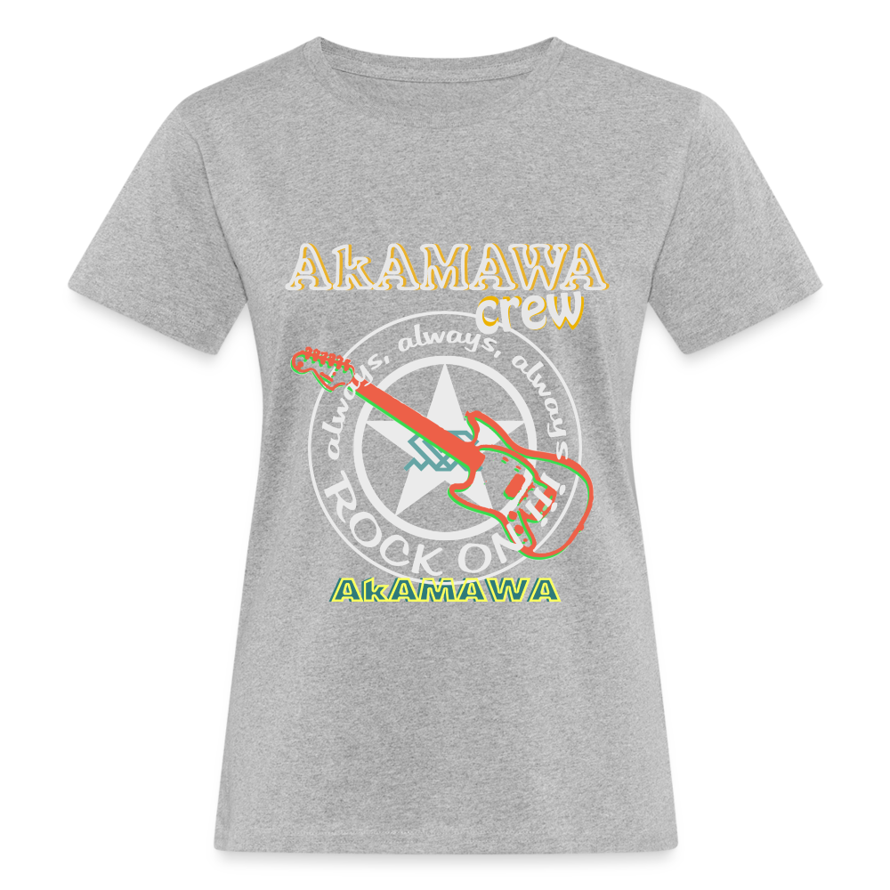 AC10U003 AkAMAWA Crew 'ROCK ON'  100% Organic TeeShirt, Ladies - heather grey