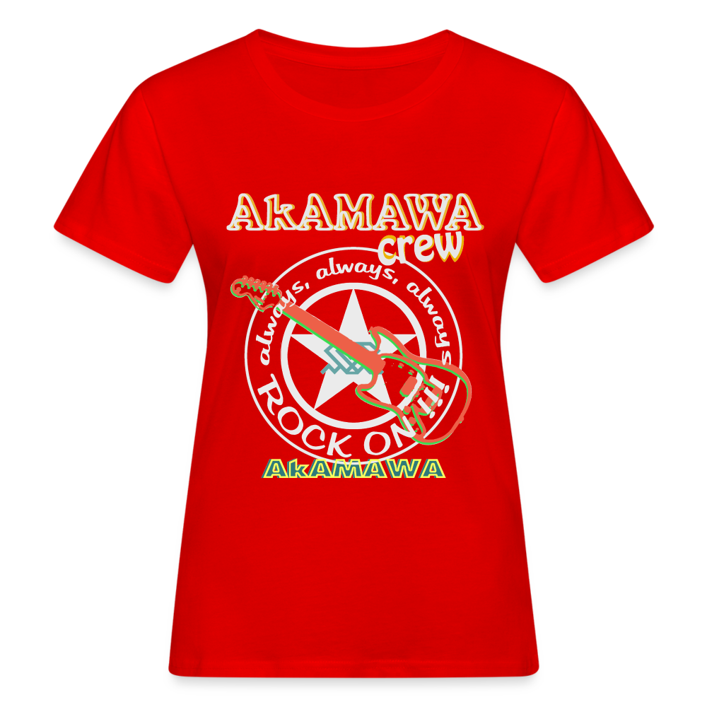 AC10U003 AkAMAWA Crew 'ROCK ON'  100% Organic TeeShirt, Ladies - red