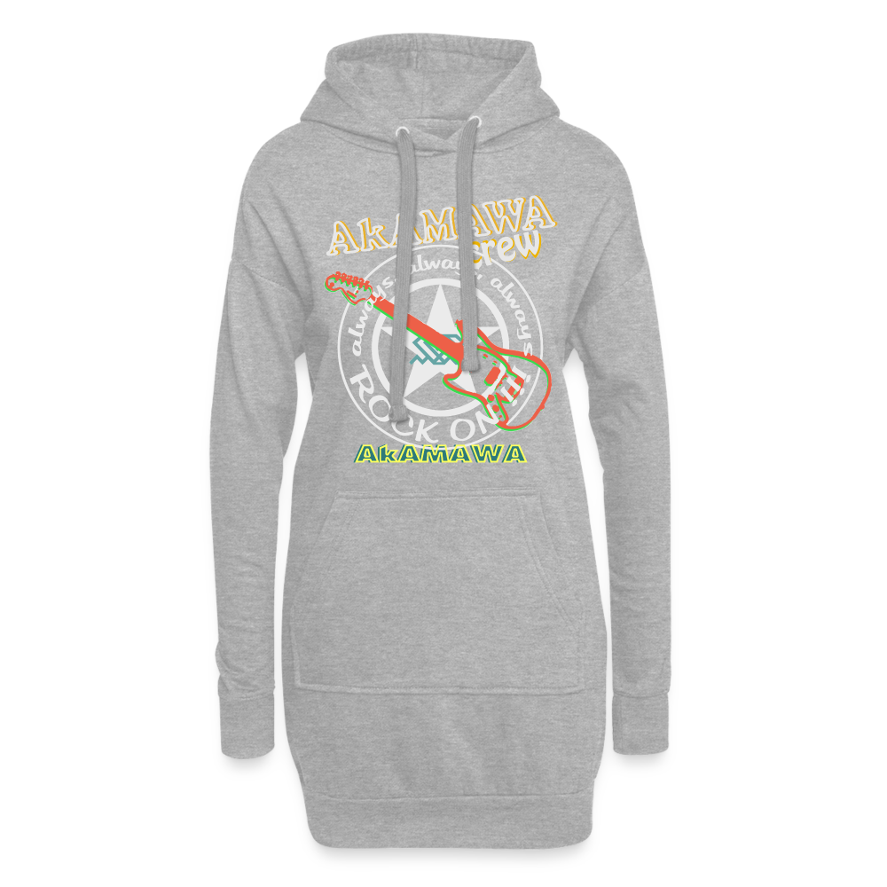 AC10W001 AkAMAWA Crew 'ROCK ON' Original Hoodie-dress, Ladies - heather grey