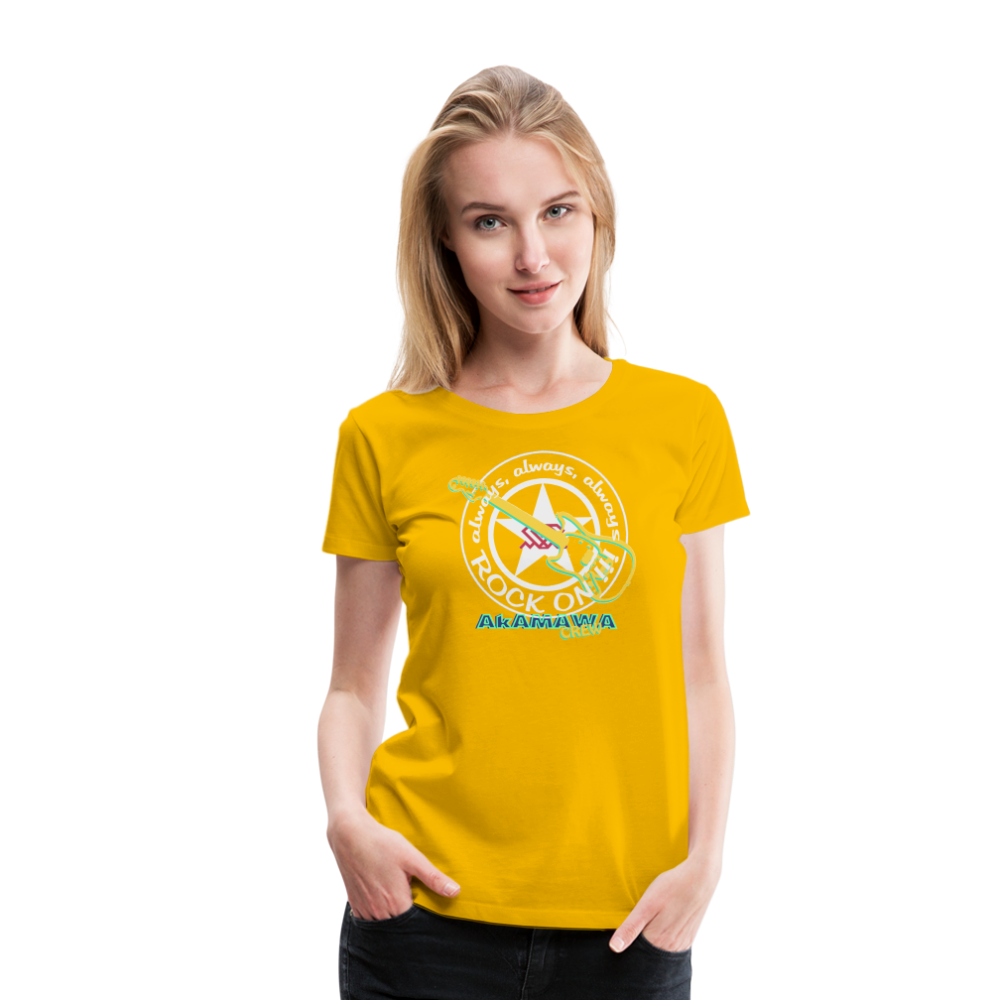 AC10W004 AkAMAWA Crew 'ROCK ON'  100% Organic TeeShirt, Ladies - sun yellow