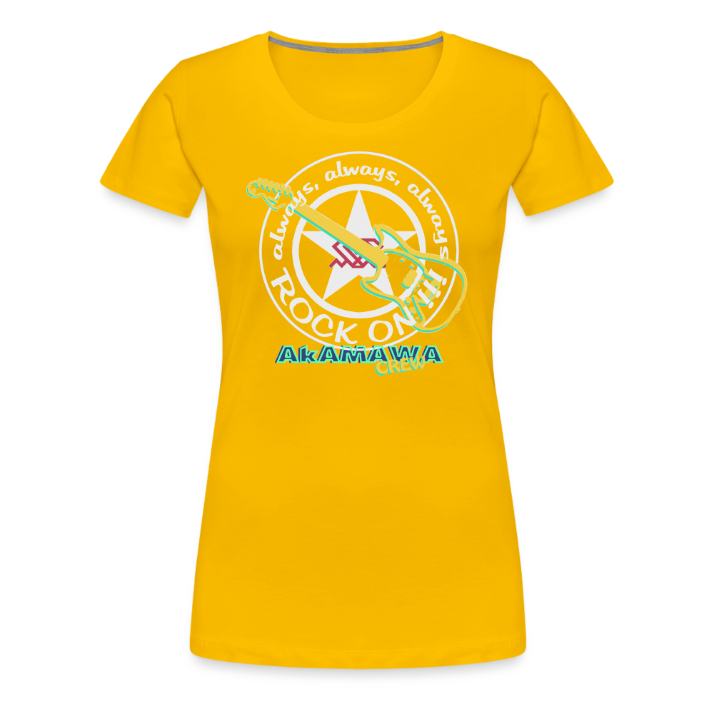 AC10W004 AkAMAWA Crew 'ROCK ON'  100% Organic TeeShirt, Ladies - sun yellow