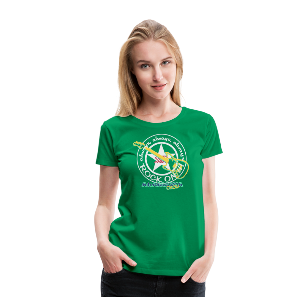 AC10W004 AkAMAWA Crew 'ROCK ON'  100% Organic TeeShirt, Ladies - kelly green