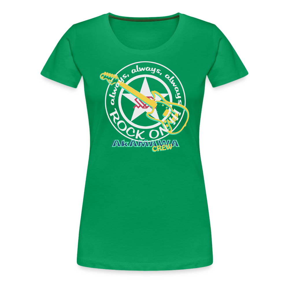 AC10W004 AkAMAWA Crew 'ROCK ON'  100% Organic TeeShirt, Ladies - kelly green