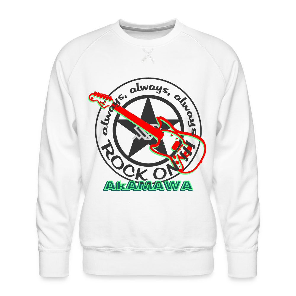 AC10U002 AkAMAWA Crew 'ROCK ON'  Organic Sweatshirt for Him & Her (Stage-PROMO) - white