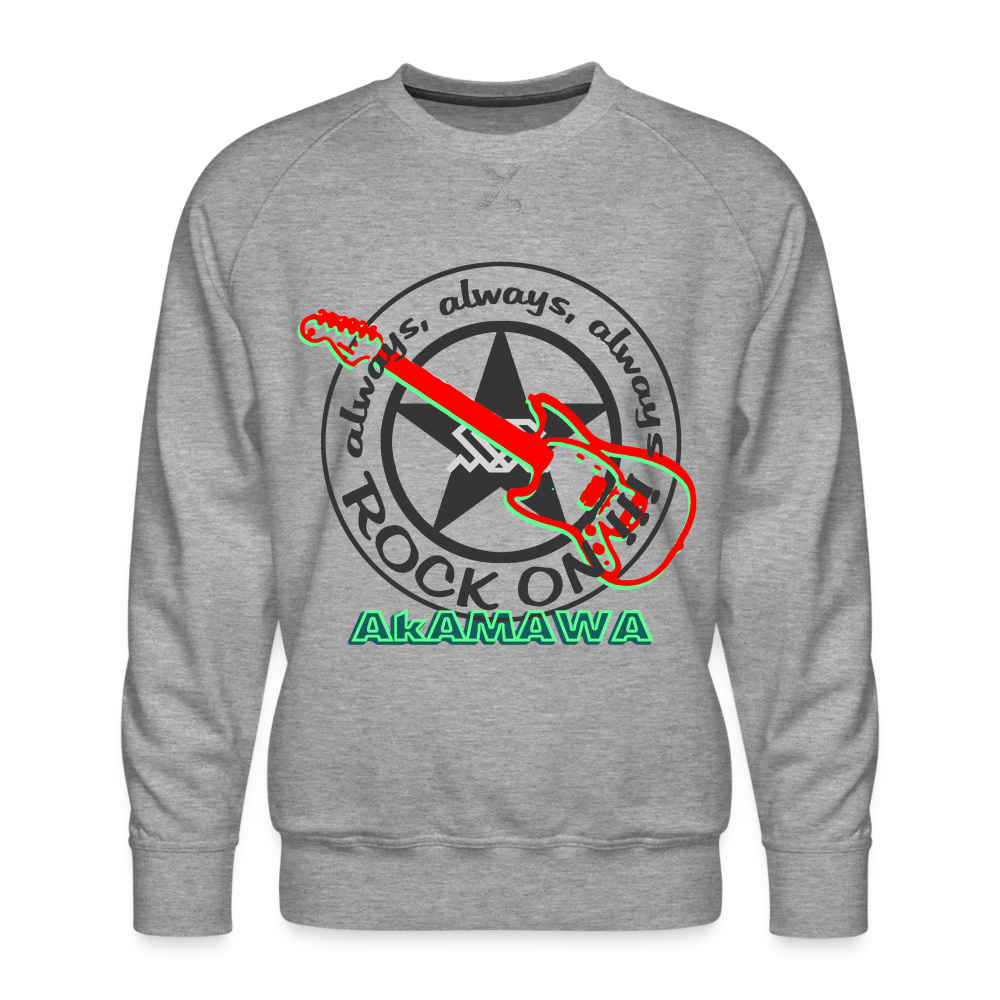 AC10U002 AkAMAWA Crew 'ROCK ON'  Organic Sweatshirt for Him & Her (Stage-PROMO) - heather grey