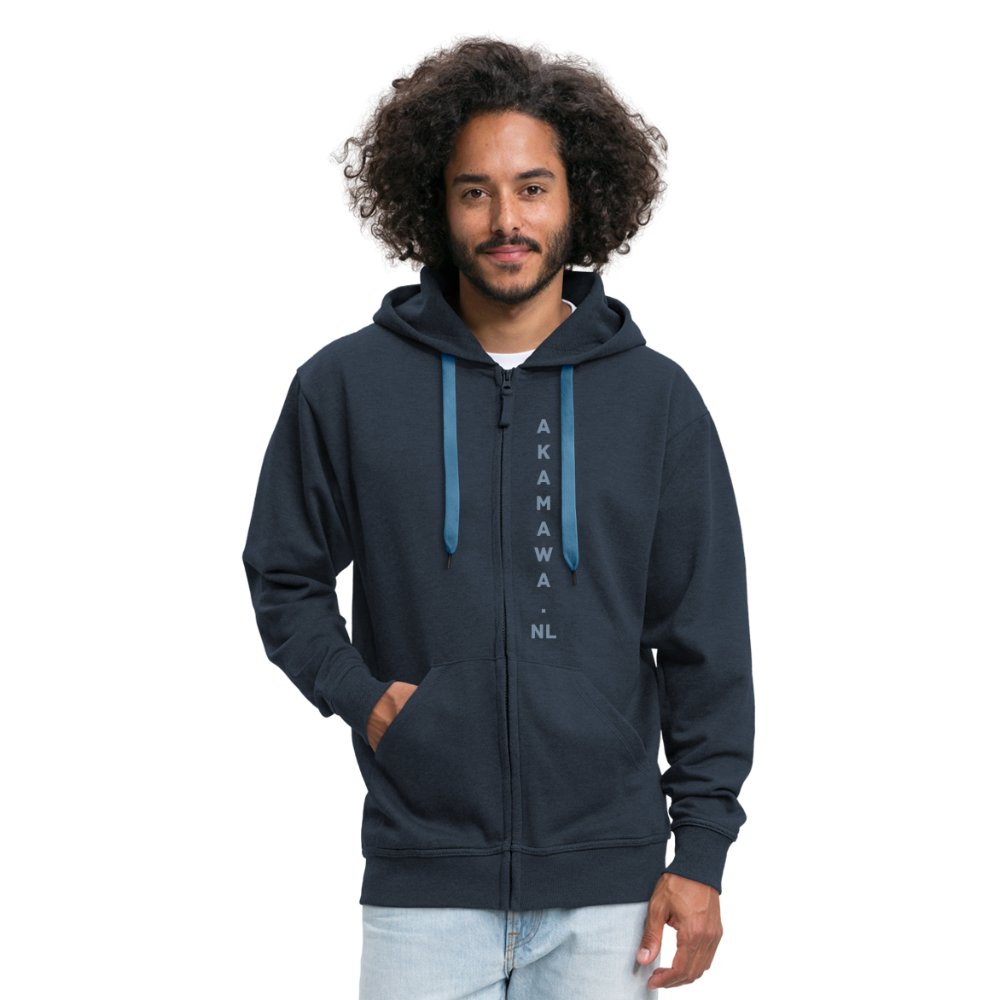 AC10M002 AkAMAWA Crew 'ROCK ON'  100% Organic Men's Hooded Jacket - navy