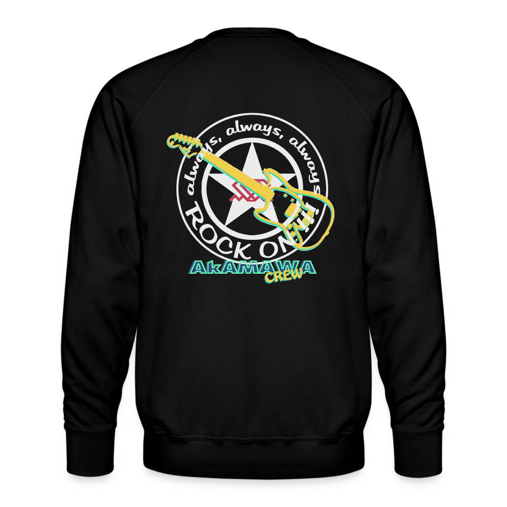 AC10M004 AkAMAWA Crew 'ROCK ON' Men’s ECOLO Sweatshirt - black