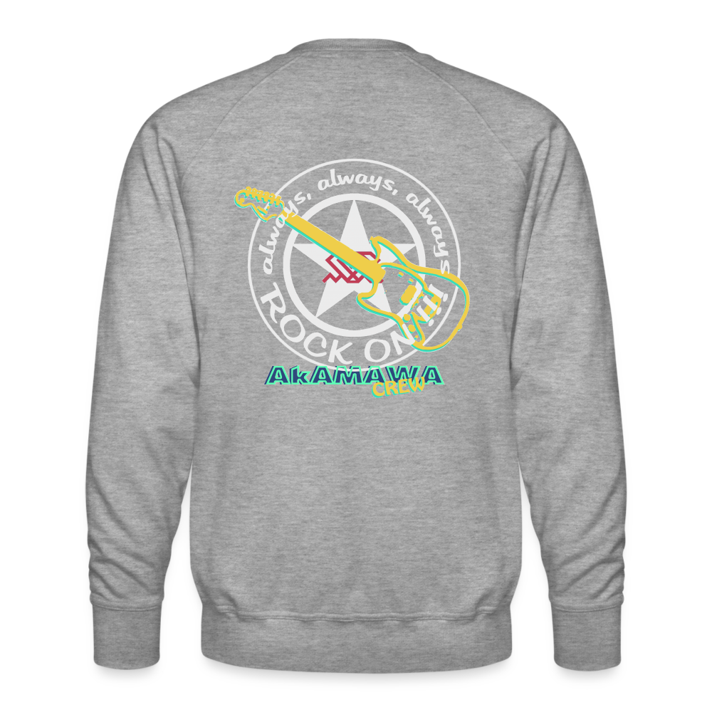 AC10M004 AkAMAWA Crew 'ROCK ON' Men’s ECOLO Sweatshirt - heather grey