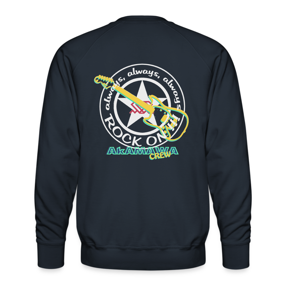 AC10M004 AkAMAWA Crew 'ROCK ON' Men’s ECOLO Sweatshirt - navy